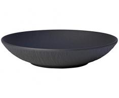 Villeroy & Boch - Manufacture Rock Schale flach, 1100 ml, 23 cm, Premium Porzellan, spülmaschinen-, mikrowellengeeignet, schwarz