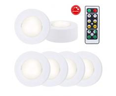 Briloner Leuchten - LED Schrankleuchten mit Fernbedienung, dimmbar, Unterbauleuchten batteriebetrieben, Nachtlicht für Schlafzimmer, inkl. Timerfunktion und 3M-Klebepads, Treppenlicht, weiß