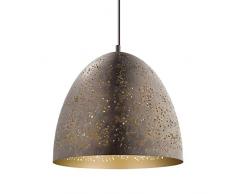 EGLO Pendellampe Safi, 1 flammige Vintage Pendelleuchte im Industrial Design, Retro Hängelampe aus Stahl, Ø: 40,5 cm, Farbe: Braun, gold, Fassung: E27