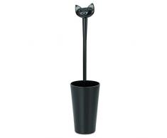 koziol Toilettenbürste Miaou, Kunststoff, solid schwarz, 13 x 13 x 43.6 cm
