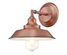 63704 Einflammige Wandleuchte Iron Hill von Westinghouse Lighting für Innenbereiche, Ausführung in gewaschenem Kupfer