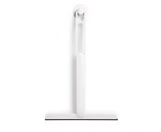 Umbra 1005121-660 Flex GEL-LOCK Squeegee, Duschabzieher (ausziehbar) mit Gel-Lock Saugnapf aus Kunststoff, Weiß