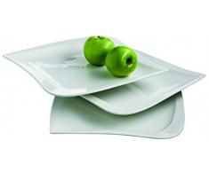 Mäser Serie La Musica, Platztellerset 3-teilig, Porzellan, weiß