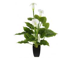 Flair Flower Kunstpflanze Calla im Topf, mit weißen Blüten, Künstliche Blumen, Kunstblumen, Seidenblumen, Blumen aus Kunststoff, Unechte Blumen, Künstliche Deko, Gefälschte Blumen, 82 cm
