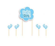 Folat 5-teiliges Cake Topper Set * Baby Boy! * für Geburtstag und Pinkelpart