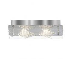 Brilliant Fine LED Deckenleuchte 2 flg chrom Glas 800 Lumen, LED integriert