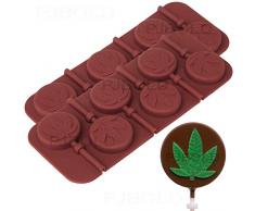 Marijuana Leaf Lollipop Silikon Candy Form Tablett, 2 Stück