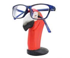 VIPbuy Brillenhalter, handgefertigt, Holz, geschnitzt, Brillenhalter, Ständer für Sonnenbrillen, für Zuhause, Büro, Schreibtisch, Dekoration, Geschenk Papagei