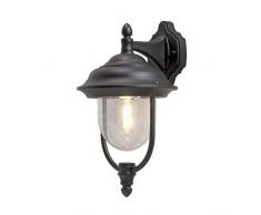 Konstsmide Parma 7222-750 Wandleuchte / B: 24cm T: 29cm H: 46cm / 1x75W / IP43 / lackiertes Aluminium / matt-schwarz
