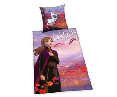 Herding Disneys Die Eiskönigin 2 Bettwäsche- Set, Baumwolle, violett, 135 x 200 cm