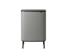 Brabantia BO Touch Mülleimer Hi, 2 x 30 l, Mineralbeton grau, 2 Inner Buckets litres