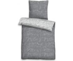 biberna 0003620 Feinbiber Komfort Bettwäsche Garnitur mit Kopfkissenbezug (Baumwolle) 1x 135x200 cm + 1x 80x80 cm, sturmgrau