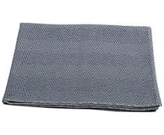 David Fussenegger NOVA Baumwolldecke Fischgrät gespiegelt, Baumwoll-Mischgewebe, Marine, 200 x 140 cm