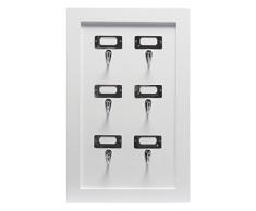 Duraline Schlüssel Halter Dekoratives Wandregal, MDF, Weiß, 31 x 5 x 49 cm