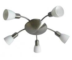 RABALUX Deckenleuchte, Glas, E14, Stahl, 5-flammig