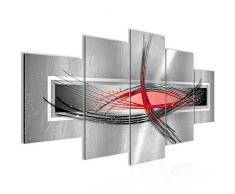 Bilder Abstrakt Wandbild 200 x 100 cm Vlies - Leinwand Bild XXL Format Wandbilder Wohnzimmer Wohnung Deko Kunstdrucke Rot 5 Teilig - MADE IN GERMANY - Fertig zum Aufhängen 103651b