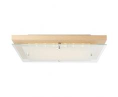 Brilliant Hardwood LED Deckenleuchte Wandleuchte 40x40cm eiche/weiß 2100 Lumen, LED integriert