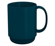 Ornamin Becher mit Henkel 300 ml petrol (Modell 510) / Mehrweg-Becher Kunststoff, Kaffeebecher