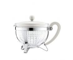 Bodum CHAMBORD Teekanne (Farbiger Plastikdeckel, Filter, Hitzebeständig, 1,0 liters) cremefarben