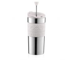 Bodum TRAVEL PRESS Kaffeebereiter (French Press System, Doppelwandig, 0,35 liters) cremefarben