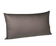 fleuresse Colours Kissenbezug, Mako-Satin, Espresso, 24.6 x 18.2 x 1.2 cm