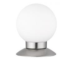 Reality Leuchten R52551907 Princess A+, LED Tischleuchte, 3 Watt, Integriert, Nickel matt, 4-fach Touch Dimmer, 10 x 10 x 13 cm