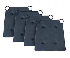 Traumnacht Basic Stuhlkissen, Dunkelblau, 40 x 42 x 4 cm, 4