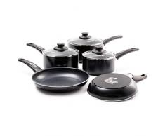 Kitchen Stories CC002624-001 Searsmart Set mit 5 antihaftbeschichteten Kasserollen und Pfannen, Aluminium