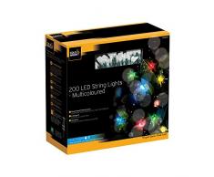 Cole&Bright L24204, Solar 200er - LED - Lichterkette - bunt. Dual-Power Technologie, Plastik, Green, 1493 x 1 x 1 cm