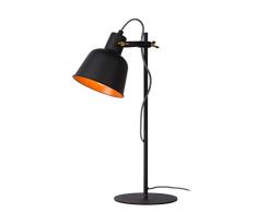 Lucide PIA Tischlampe, Stahl, 60 W, Schwarz, Mattes Gold