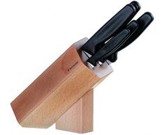 Victorinox 5-teiliges Messerblock-Set, aus Buchenholz, Gemüsemesser, Brotmesser, Höhe: 24,2cm, schwarz