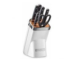 KitchenAid KKFMA07FP Messerblock-Set, 7-teilig, Gusseisen, weiÃ, 30 x 25 x 20 cm