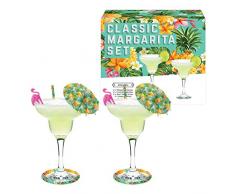 Vintage Küche Company Margarita Cocktail Gläser Geschenk Set, transparent, Set von 2