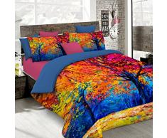 Sogni Dautore Italian Bed Linen Bettbezug, Doppelte, 100% Baumwolle, Multicolor SD47, DOPPEL