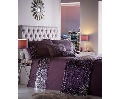 Dazzle Glamouröses Bettwäsche-Set mit Pailletten, 100 % Polyester, violett - Amethyst Purple, Doppelbett