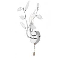 Globo Tischleuchte chrom, Kunststoffdekor klar-satiniert, Schalter, L x B x H: 1600 x 270 x 390, exklusiv 1 x E14 40 W, 230 V 63160-1T