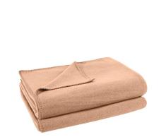 Soft-Fleece-Decke – Polarfleece-Decke mit Häkelstich – flauschige Kuscheldecke – 160x200 cm – 040 sand – von ’zoeppritz since 1828’