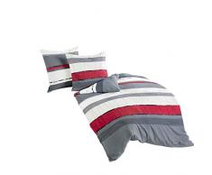 Bierbaum Bettwäsche 6472, Mako-Satin, Made in Germany, graphit 13, 200x200 + 2x 80x80 cm, für das Doppelbett