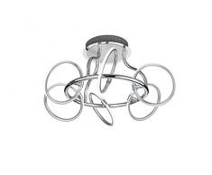 Trio Leuchten LED Deckenleuchte, Metall, Integriert, 4.2 W, Chrom/Aluminium, 54 x 54 x 26.5 cm