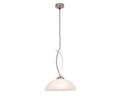 Brilliant 12870/13 Boston Pendelleuchte, 1-flammig, E27, 60 W, LED geeignet, Metall/Glas, eisen/alabaster