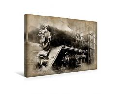 Calvendo Premium Textil-Leinwand 45 cm x 30 cm Quer, Dampflok vom Typ 031010 | Wandbild, Bild auf Keilrahmen, Fertigbild auf Echter Leinwand, Leinwanddruck Technologie Technologie