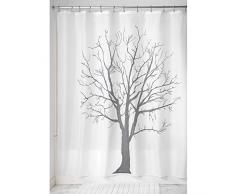 iDesign Tree Duschvorhang | Designer Duschvorhang in 183,0 cm x 183,0 cm | mit tollem Duschvorhang Motiv | Baum-Optik | Polyester grau