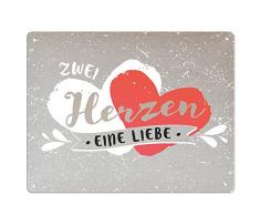 H:)PPYlife 44982 Blechschild Zwei Herzen …, 17 cm x 22 cm, Geschenkartikel