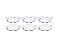 LEONARDO HOME Loop Untersetzer, Glas, klar, 10 x 10.5 x 1.5 cm, 6-Einheiten