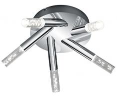 Trio Leuchten LED Deckenleuchte Bolsa 682410506, Metall chrom, 5x 3.1 Watt