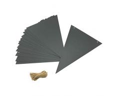 Securit schwarze Tafel - Wimpelkette mit 12 Fahnen, 4 m Schnur und einem Kreidestift, individuell beschreibbar, zur Dekoration für Geburtstag und Party