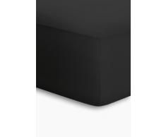 schlafgut Jersey-Elasthan Boxspring Spannbetttuch, Baumwoll-Mischgewebe, schwarz, 220 x 100 cm