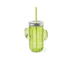 Excelsa Cactus Becher mit Trinkhalm, Glas