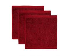 möve Superwuschel Seiftuch 30 x 30 cm aus 100% Baumwolle, ruby 3er Set