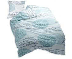 Dyckhoff 3092371300 Karina Weichfrottierbettwäsche, RV Garnitur 155 x 200 cm und 80 x 80 cm Kissen, 300, grün